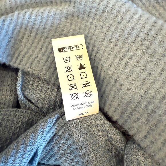 HALARA Cowl Neck Drawstring Long Sleeve Relaxed Waffle Casual Sweater Size Small - Picture 10 of 10